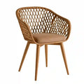 Silla con respaldo envolvente entrelazado - marrón