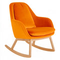 Mecedora con asiento envolvente y base clara - naranja/beige