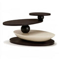 Mesa de centro con niveles orgánicos superpuestos - negro/beige
